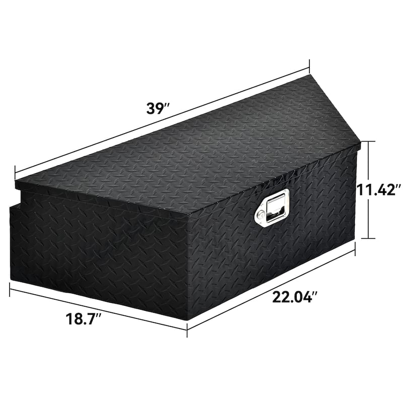 Modern 39"Trapezoid Tool Box Diamond Plate Chest Box - 39