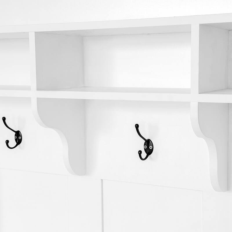 47.2'' Wide Hall Tree with Bench and Shoe Storage