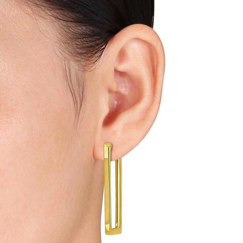 Miadora 49mm Rectangle Hoop Earrings in 14K Yellow Gold