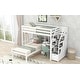 preview thumbnail 21 of 32, Twin Size Loft Kids Bed with a Stand-alone Bed,Storage Staircase,Desk,Shelves and Drawers,Separate Design