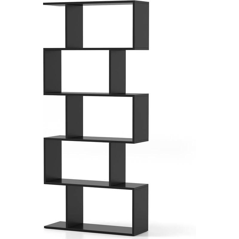Five layer simple household black bookshelf