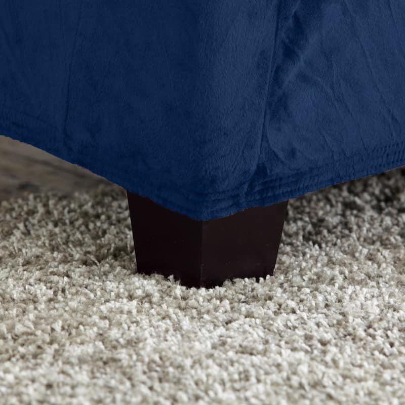 Premium Stretch Velvet-Plush Ottoman Slipcover