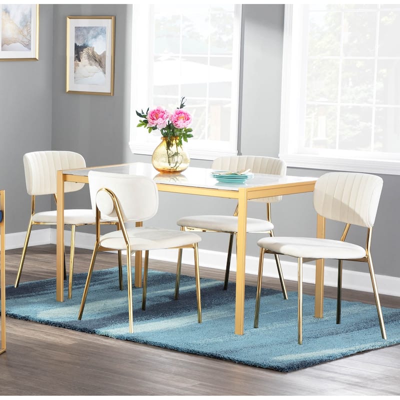 Silver Orchid Fein Gold Glam Velvet Chair (Set of 2)