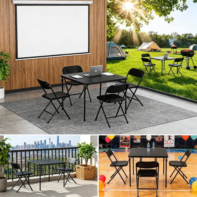 HOMYLIN Folding Chair Set with Metal Frame for Indoor/Outdoor Seating