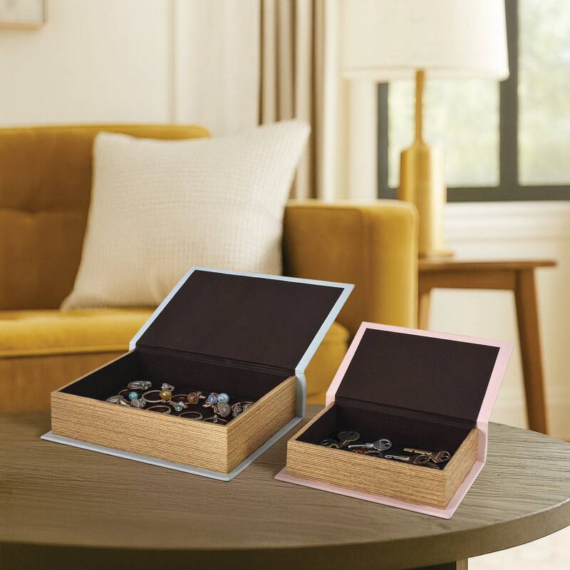 American Art Decor Miami South Beach & Palm Springs Faux Leather Book Storage Set - 10.62" x 7.62"