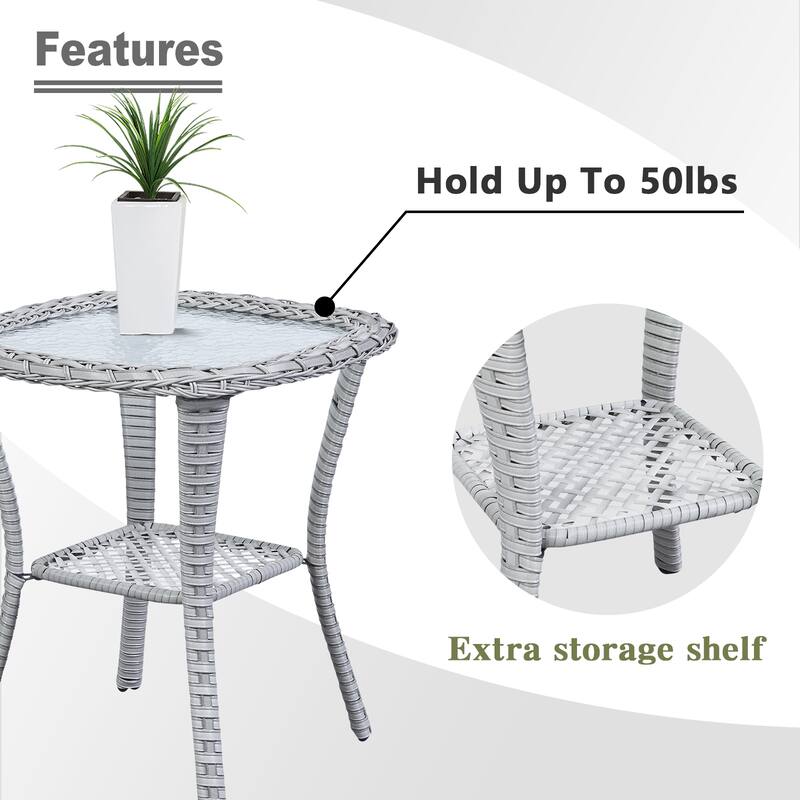 Gymojoy Wicker Swivel Glider Chair with Water-Resistant Olefin Cushions