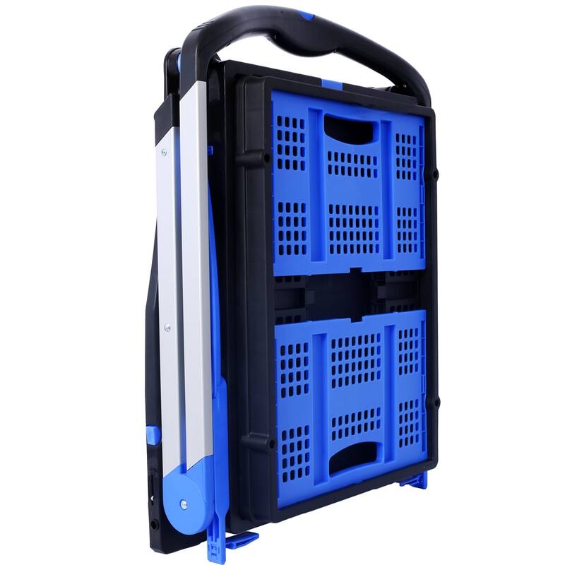 2-Tier Multi Use Functional Collapsible Shopping Carts with Baskets