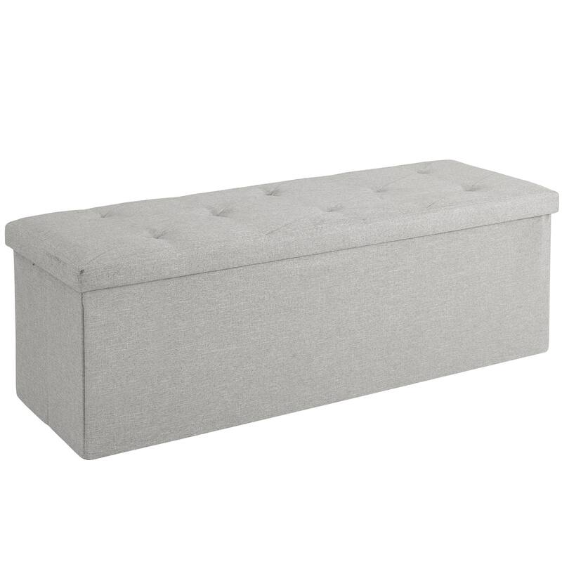 VECELO Upholstered Bed Frames with Headboard & LED Lights and Storage Ottoman (Set of 2),Bedroom Set