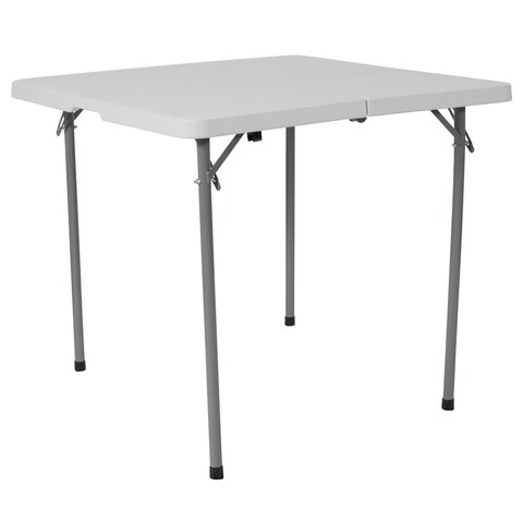 2.79-Foot Square Bi-Fold Plastic Folding Table w/ Carrying Handle
