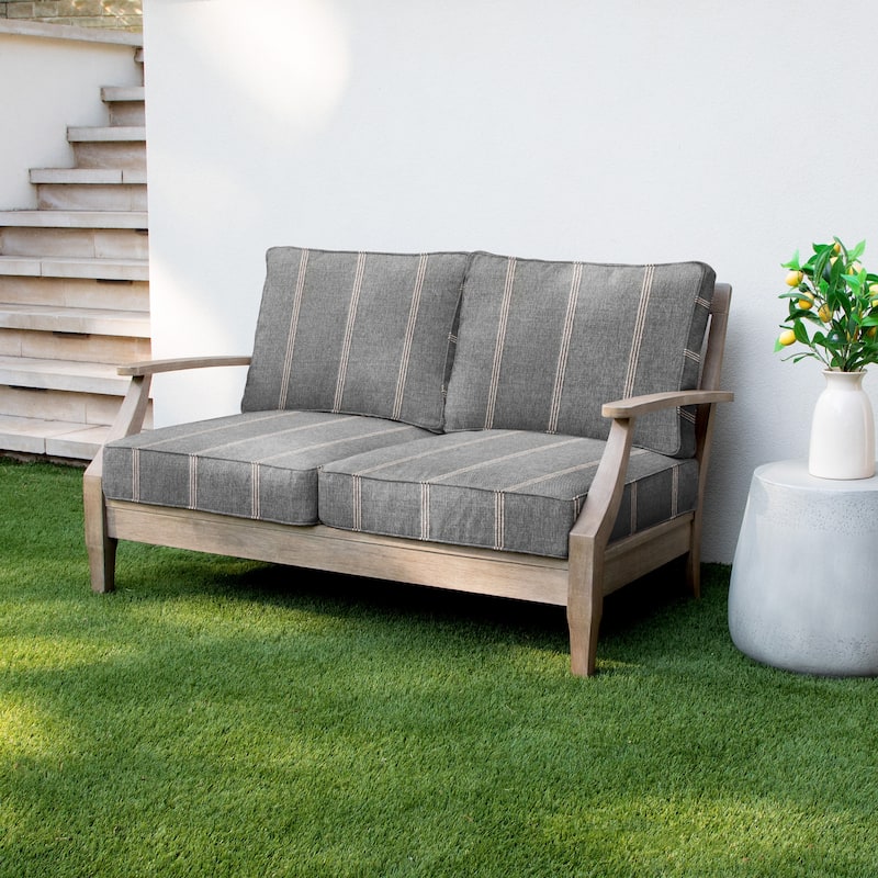 Sorra Home Sunbrella Outdoor Loveseat Cushion Set - 22.5 in W x 22.5 in D x 5 in H - Lengthen Stone