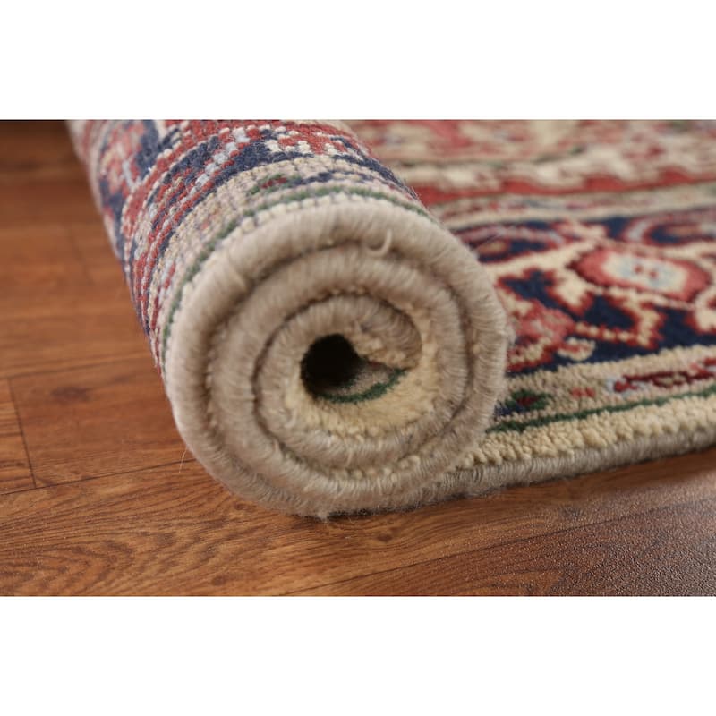Geometric Traditional Heriz Serapi Oriental Wool Area Rug Hand-knotted - 4'0" x 5'11"