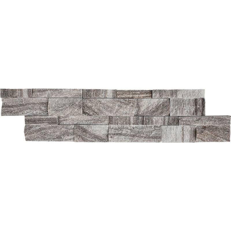 Apex Marble 6" x 24" Split Face Ledger Corner - Sample - Grey