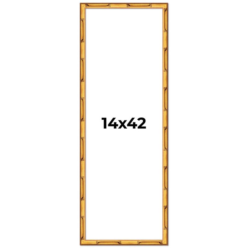 14x42 Frame Gold Bamboo Picture Frame - Complete Modern Photo Frame