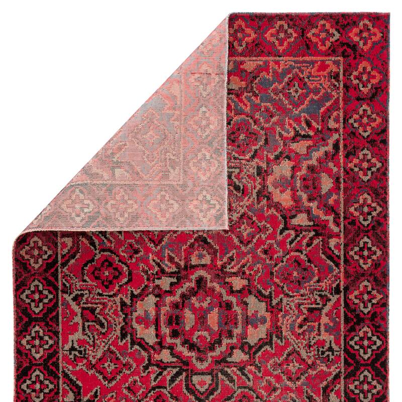 The Curated Nomad Brant Indoor/ Outdoor Medallion Red Area Rug