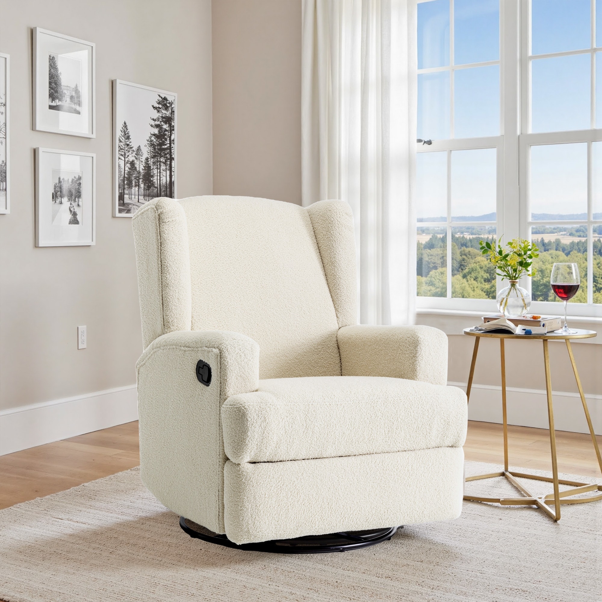 Swivel Wingback Glider Rocker Nursery Recliner Chair