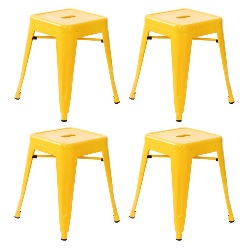 18 Inch Table Height Indoor Stackable Metal Dining Stool-Set of 4