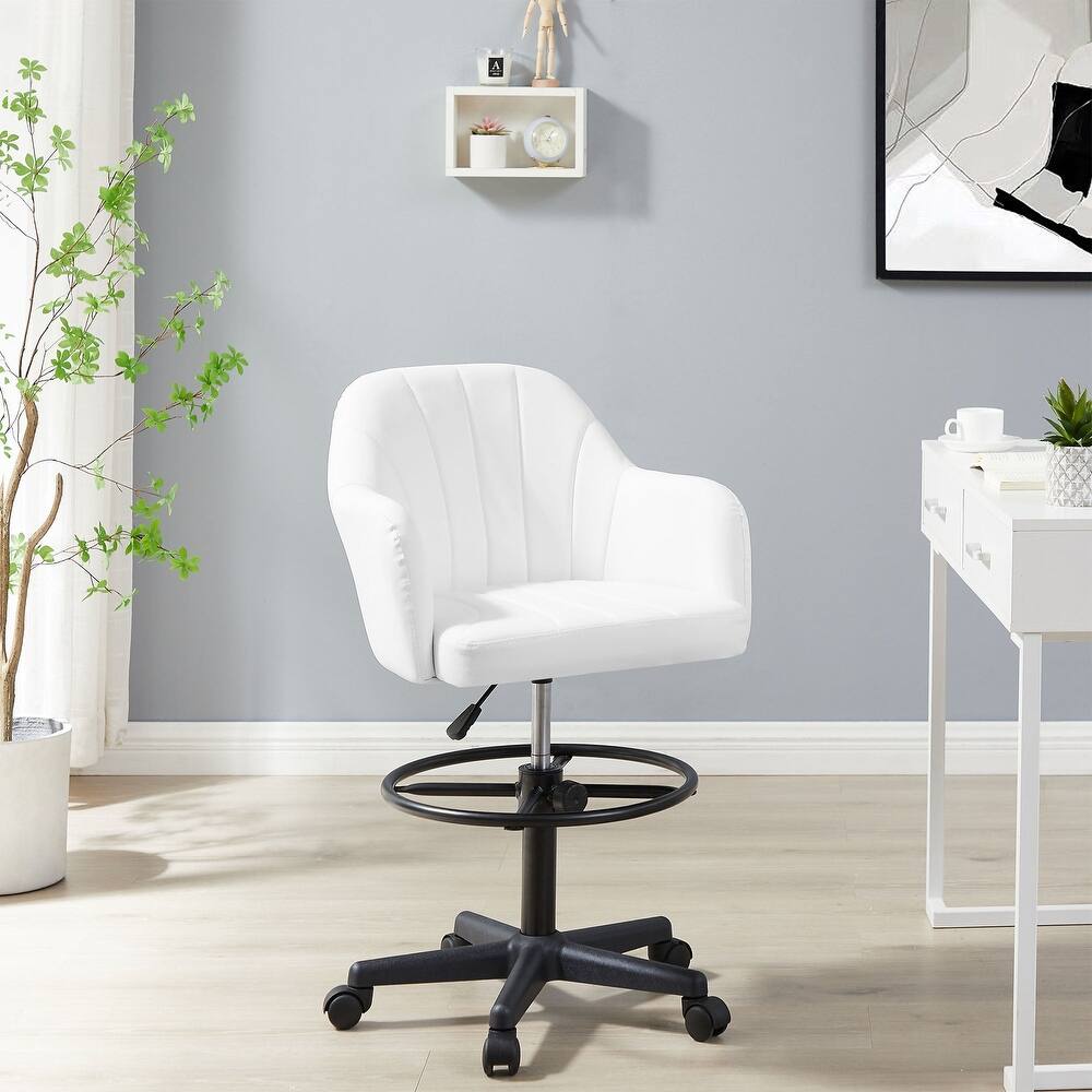 Javlergo Office Desk Chair with Armrest and Wheels, 360° Rolling Swivel Height Adjustable Computer Task Chairs