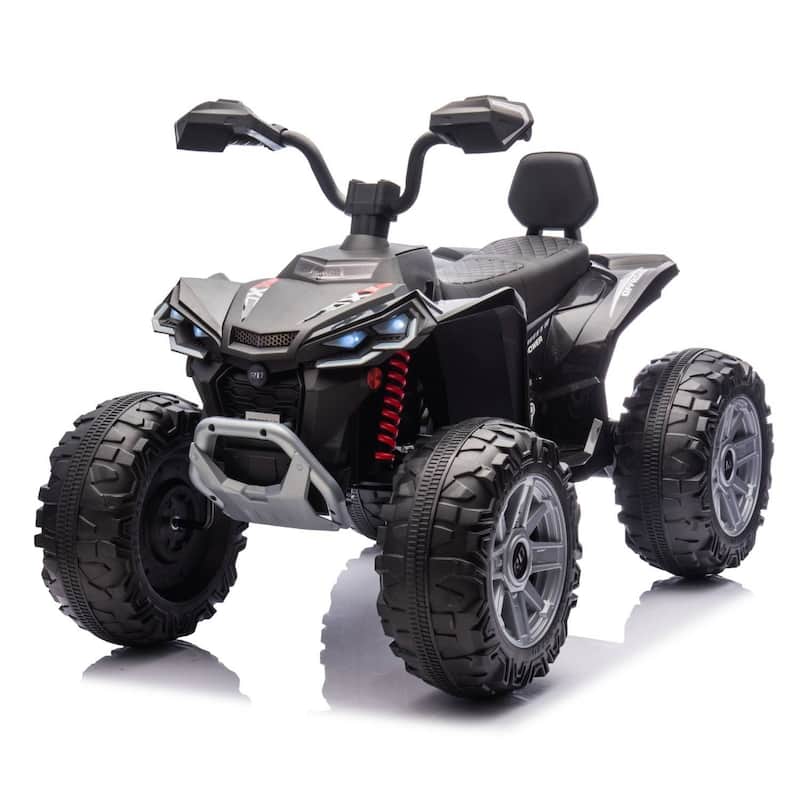 24V 2 Seat Ride on Toys Kids ATV 4 Wheel Quad Bike for Kids Best Gift - Black