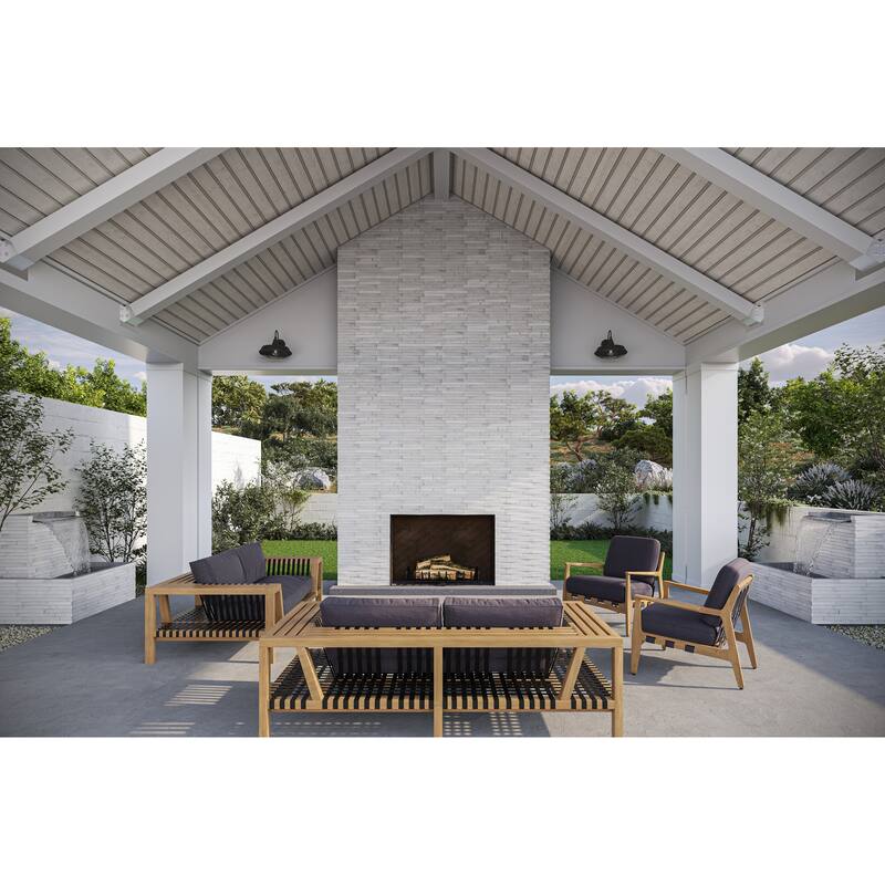 Weave 6 in. x 22 in. Panel and 8 in. x 24 in. Corner Honed Marble Wall Tile