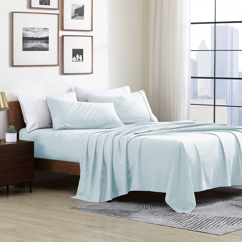 Swift Home Double Brushed Ultra Soft Microfiber Sheets 4-Piece Sheet Set Bedding Set - Assorted Colors - Aqua - Twin