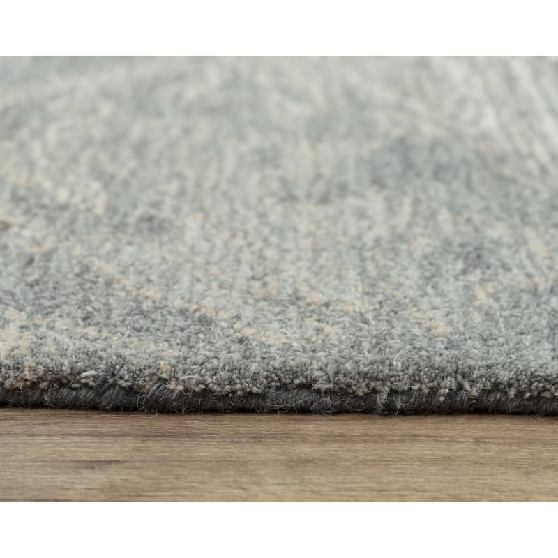Alora Decor Peace Beige and Wave-Patterned Hand-tufted Wool Rug