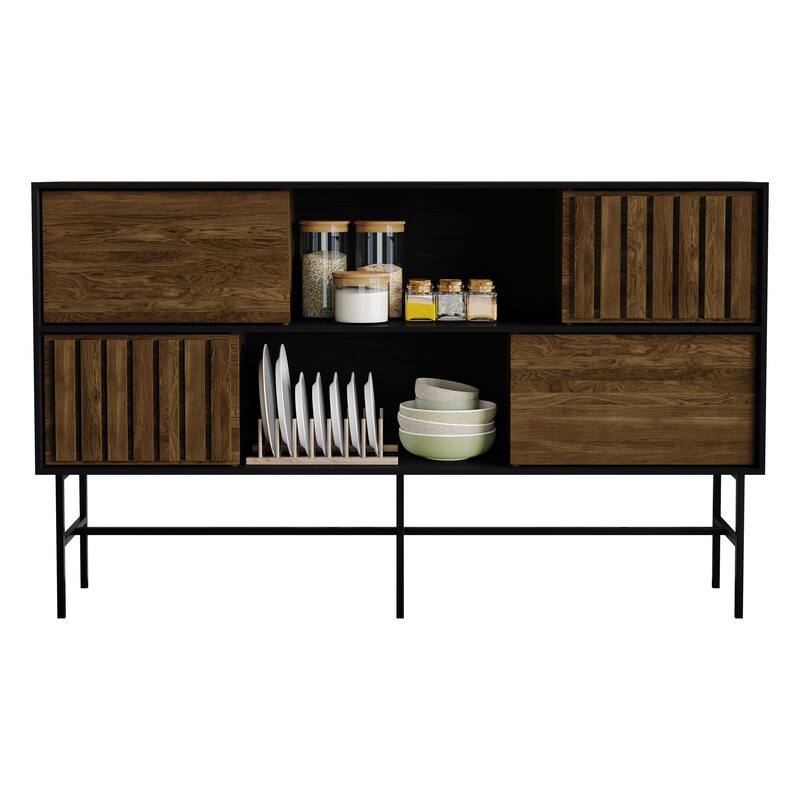 CraftPorch Modern Wooden TV Stand Console - Brown
