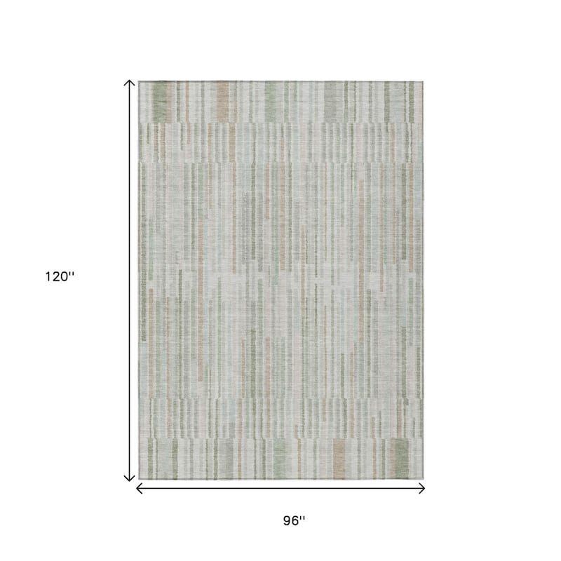 HomeRoots Striped Transitional Rectangle Outdoor Rug