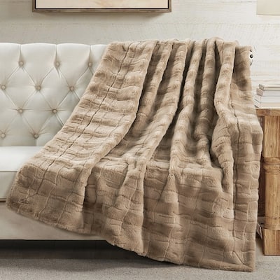 Home Soft Things Stylish FauxFur Throw Soft Fluffy Warm Blanket