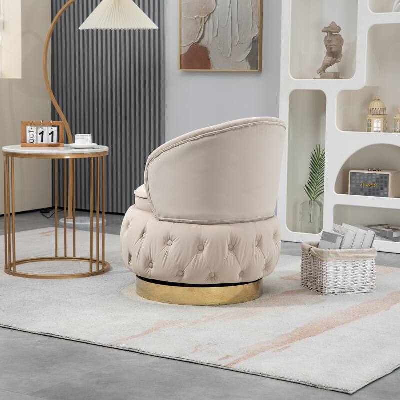 360 Degree Swivel Cuddle Barrel Accent Storage Chairs, Round Armchairs with Wide Upholstered, for Living Room