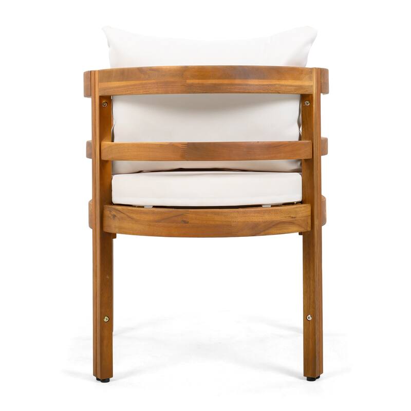 Christopher Knight Home - Harborlane Outdoor Acacia Wood 5-Piece Patio Dining Set with Cushioned Chairs