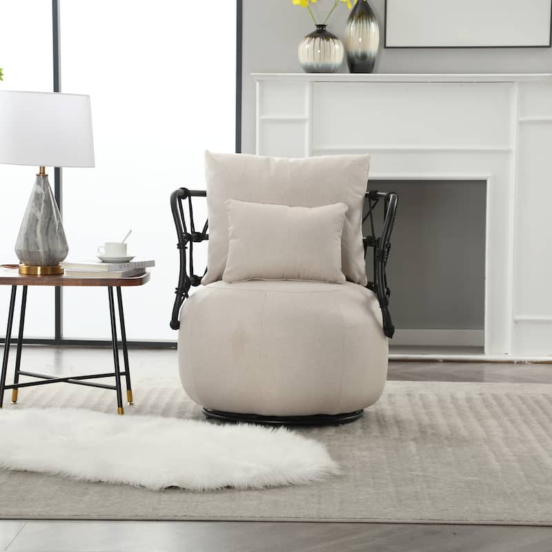 Upholstered Swivel Accent Chair Living Room Chair