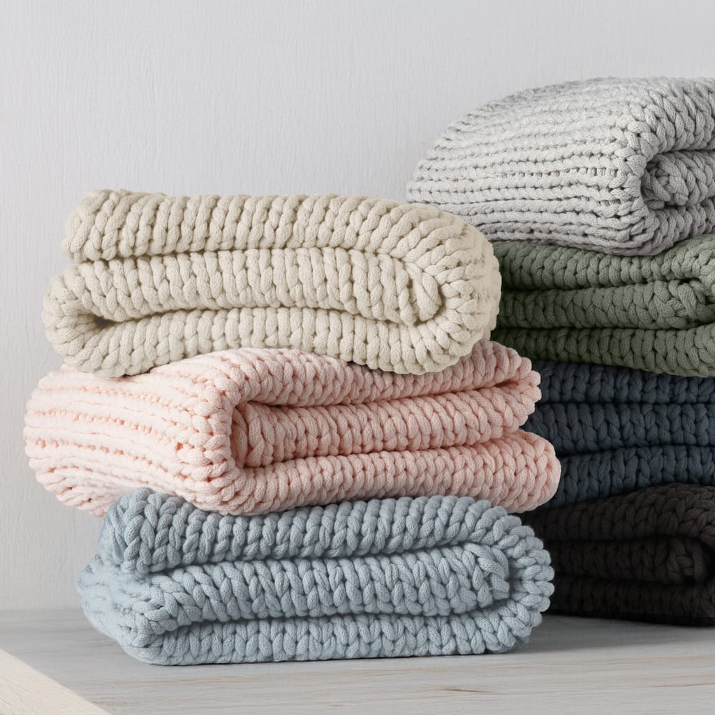Becky Cameron Soft Handmade Chunky Knit Throw Blanket
