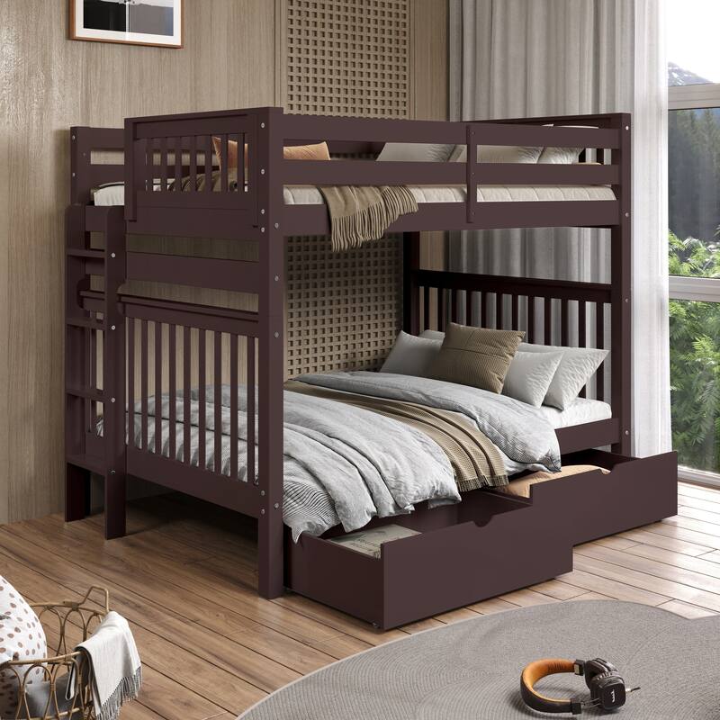 Taylor & Olive Trillium Full over Full Bunk Bed, 2 Drawers