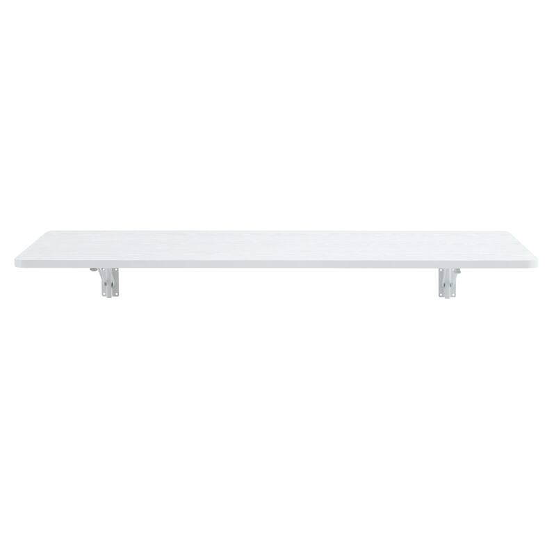 Versatile Folding Side Table Wall Mounted Magazine Holder Workbench Fold Down Desk with Smooth Rounded Corners and Wood Grain