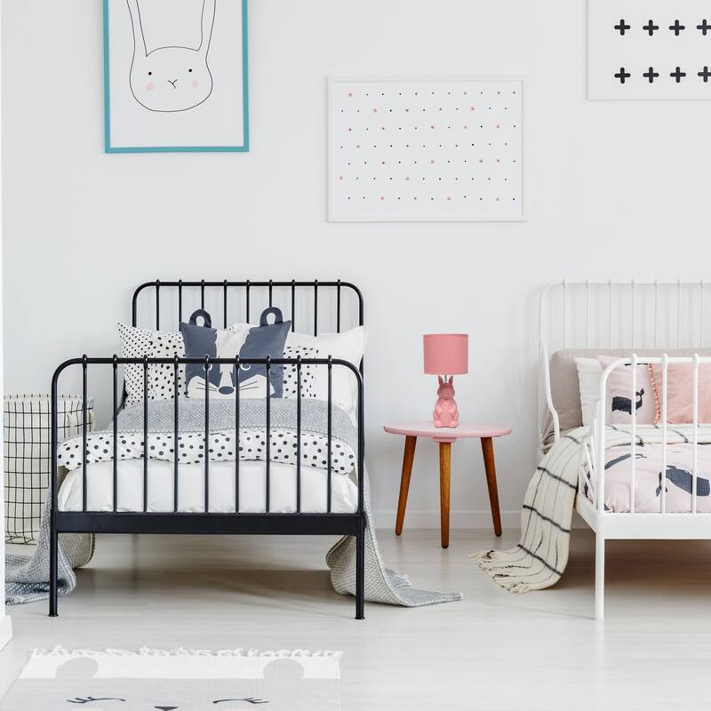 16.33 in. Pink Finish Table Lamp with Pink Shade, Sturdy Table Lamp for Living Rooms and Bedrooms