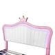 preview thumbnail 43 of 68, Modern Upholstered Princess Bed with Crown Headboard