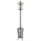 preview thumbnail 15 of 17, Black Metal Vintage Style Coat Rack with Scroll Designs