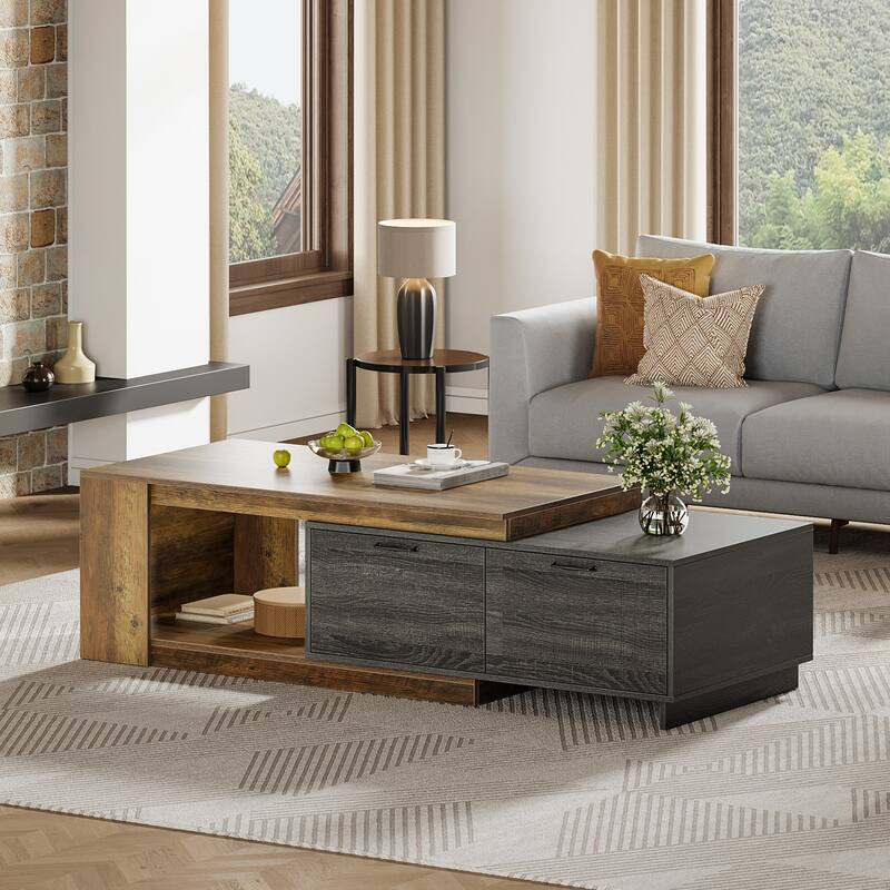 47"-78" Extendable Farmhouse Coffee Table for Living Room
