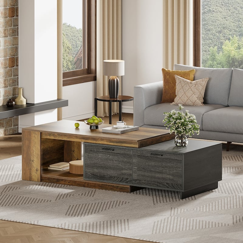 47"-78" Extendable Farmhouse Coffee Table for Living Room