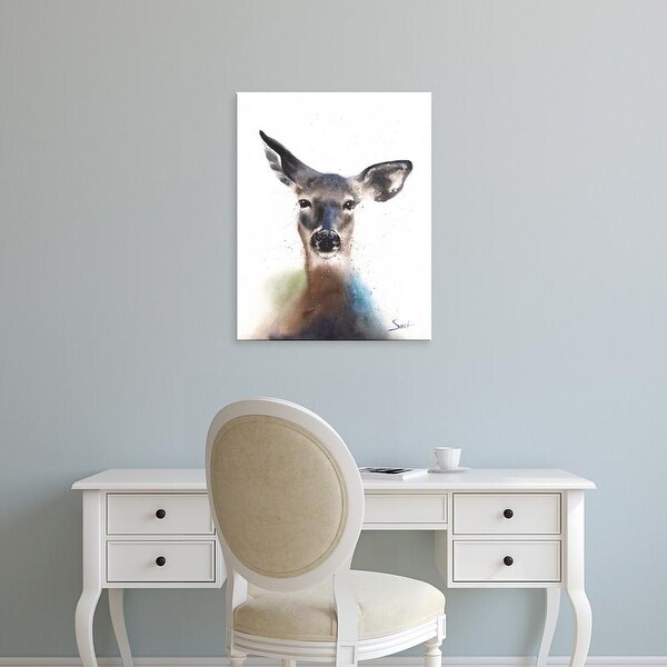 Easy Art Prints Eric Sweet's 'Deer Watercolor' Premium Canvas Art