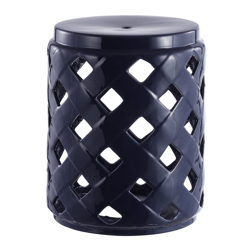 SAFAVIEH Rowena Lattice Ceramic Decorative Garden Stool