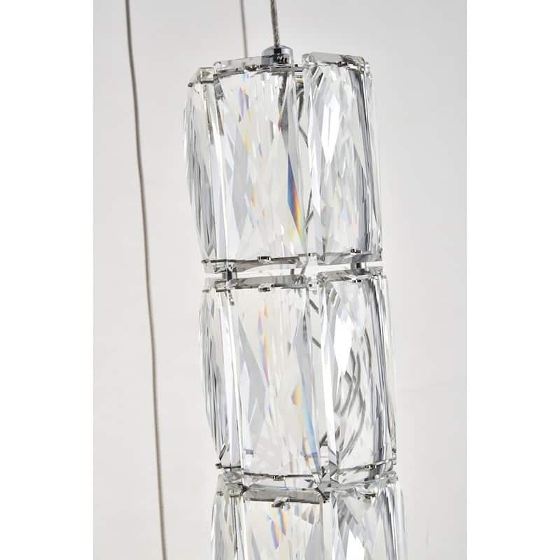 Silver Orchid Dove Clear Crystal Chrome Pendant - 24"W X 9.2"H
