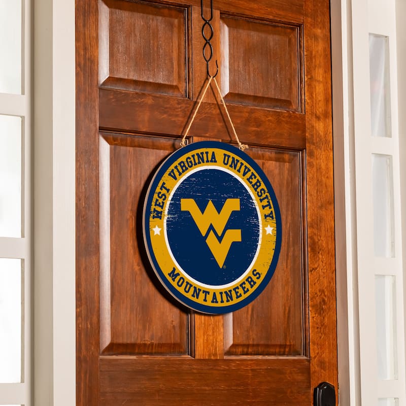 West Virginia University Wooden Door Decor Wall Sign - Multi-Color - 18 x 18