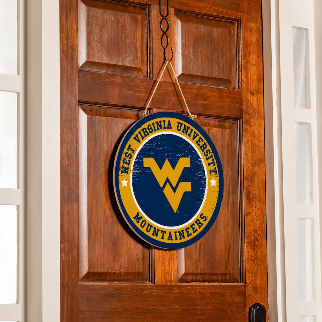 West Virginia University Wooden Door Decor Wall Sign - Multi-Color