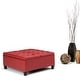 preview thumbnail 146 of 168, WYNDENHALL Elliot Transitional Table Ottoman 36"w x 36"d x 16.5 "h - Crimson Red