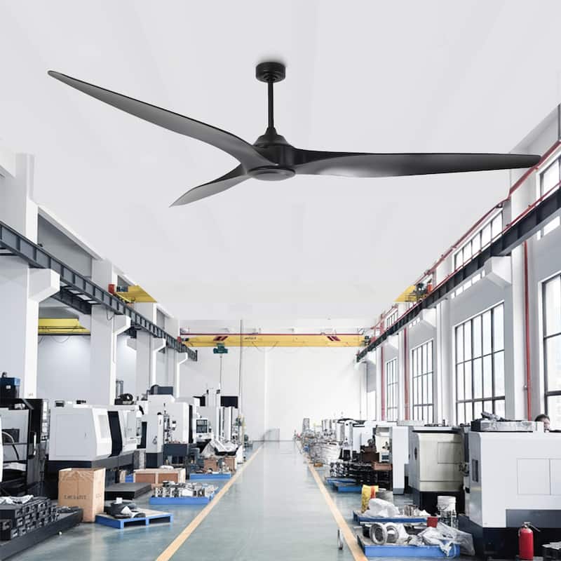 100" Industrial Black Extra Larger Propeller ABS 3-blade Outdoor Ceiling Fan without Light