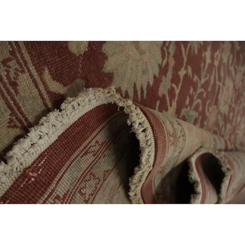 Hand Knotted Oriental 100% Wool Carpet Traditional All-Over Oranges & Rust Ziegler Area Rug - 9' 7'' X 6' 10''