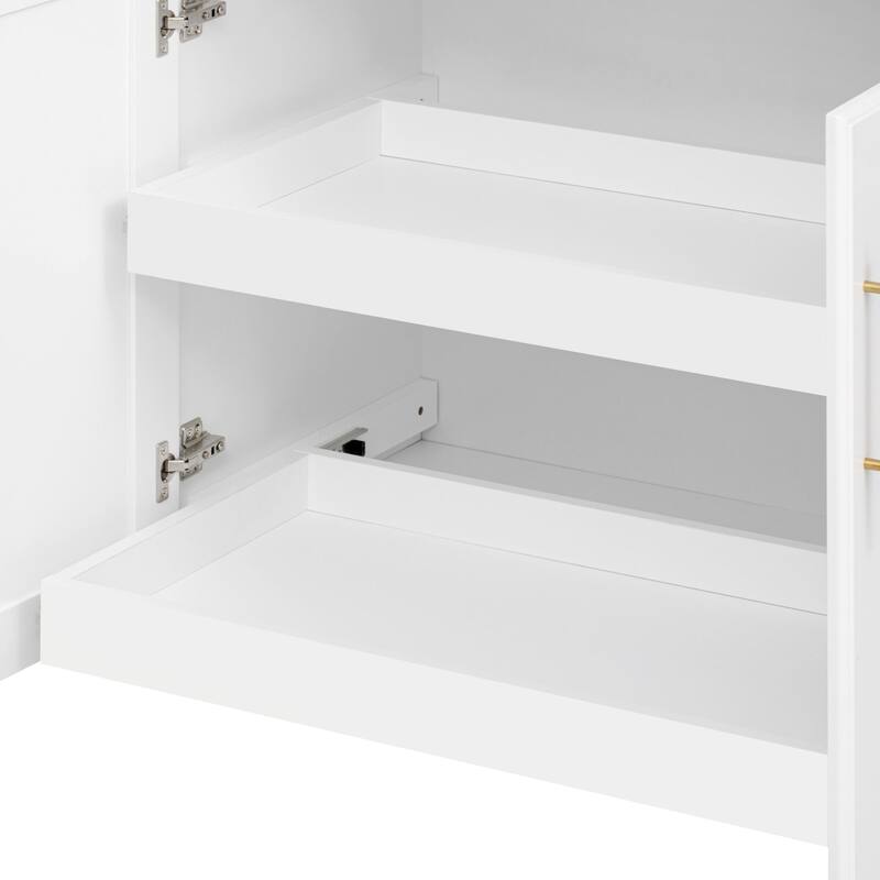 59.3" Rolling Kitchen Island with Storage 2 Pull Out Cabinet Organizers & Rubber Wood Drop Leaf,Trash Can Storage,Power Outlet