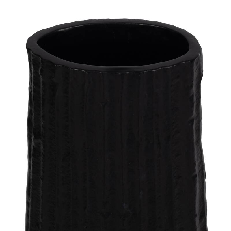 Sagebrook Home Metal, Ribbed Floor Vase, Elegant Accent