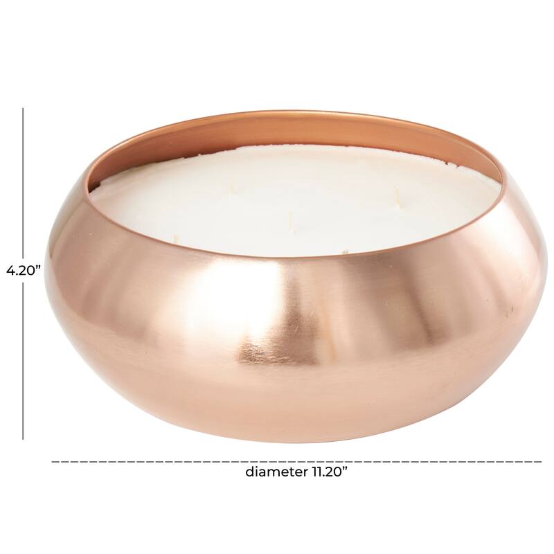 Copper Metal Tropical Breeze Scented Wide Wick Candle with White Wax
